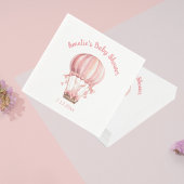 Niedlich Girly Pink Bunny Flying in Balloon Serviette