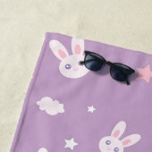 Niedlich Girly Pink Bunny Rabbit Pastellnadel Mono Strandtuch (Beispiel)