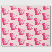 Niedlich Girly Pink Cowgirl Boot Lasst uns Mädchen Geschenkpapier (Flach)