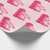 Niedlich Girly Pink Cowgirl Boot Lasst uns Mädchen Geschenkpapier (Ecke)