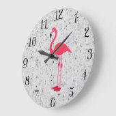 Niedlich Girly Pink Elegante Flamingo Große Wanduhr (Winkel)