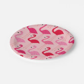 Niedlich Girly Pink Flamingo Muster Pappteller (Schrägansicht)