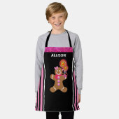 Niedlich Girly Pink Gingerbread Girl Personalisier Schürze (Getragen)