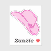 Niedlich Girly Pink Glitzer Cowgirl Hut Aufkleber (Blatt)