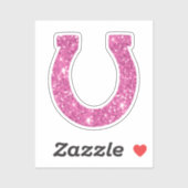 Niedlich Girly Pink Glitzer Horseshoe Aufkleber (Blatt)