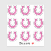 Niedlich Girly Pink Glitzer Horseshoe Set Aufkleber (Blatt)