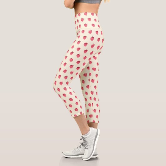 Niedlich Girly Pink Glitzer Strawberry Capri Leggings (Links)