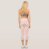 Niedlich Girly Pink Glitzer Strawberry Capri Leggings (Rückseite)