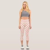 Niedlich Girly Pink Glitzer Strawberry Capri Leggings (Vorderseite)