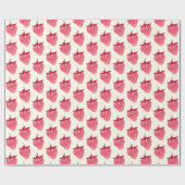 Niedlich Girly Pink Glitzer Strawberry Geschenkpapier (Flach)