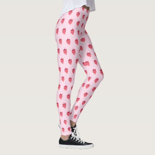 Niedlich Girly Pink Glitzer Strawberry Leggings (Rechts)
