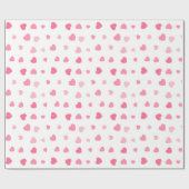 Niedlich Girly Pink Herz Geburtstag Geschenkpapier (Flach)
