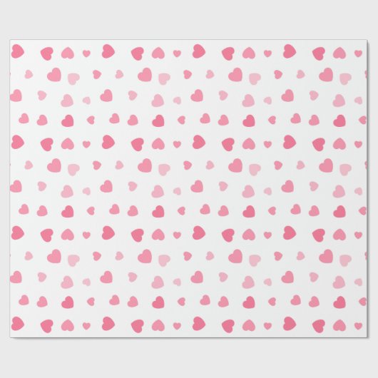 Niedlich Girly Pink Herz Geburtstag Geschenkpapier (Flach)