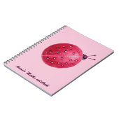 Niedlich Girly Pink Ladybug Kinder Notizblock (Linke Seite)