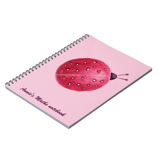 Niedlich Girly Pink Ladybug Kinder Notizblock (Linke Seite)