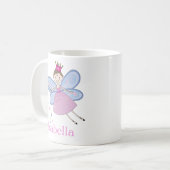 Niedlich Girly Pink Lila Fairy Cartoon Custom Kaffeetasse (Vorderseite Links)