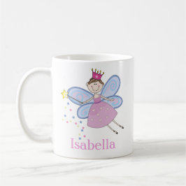 Niedlich Girly Pink Lila Fairy Cartoon Custom Kaffeetasse