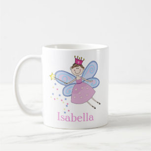 Niedlich Girly Pink Lila Fairy Cartoon Custom Kaffeetasse