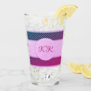 Niedlich Girly Pink Lila Polka Dot Banner trinken Glas