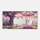Niedlich Girly Pink Magical Unicorn Schreibtischunterlage (Tastatur & Maus)