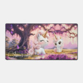Niedlich Girly Pink Magical Unicorn Schreibtischunterlage (Vorderseite)