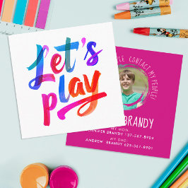 Niedlich Girly Pink Mommy ruft Paint Script Foto a Quadratische Visitenkarte