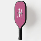 Niedlich Girly Pink Monogram Name + Initial Pickleball Schläger (Links)