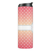 Niedlich Girly Pink Ombre Monogram Polka Dot Thermosbecher (Nach links gedreht)
