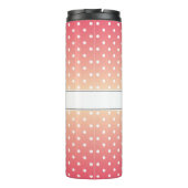 Niedlich Girly Pink Ombre Monogram Polka Dot Thermosbecher (Rückseite)