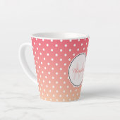 Niedlich Girly Pink Ombre Polka Dot Monogram Milchtasse (Linke Ecke)