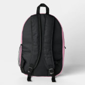 Niedlich Girly Pink Polka Dot Monogram Initialen Bedruckter Rucksack (Rückseite)