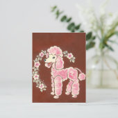 Niedlich Girly Pink Poodle Dog Postkarte (Stehend Vorderseite)