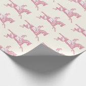 Niedlich Girly Pink Rose Gold Reiten Geschenkpapier (Ecke)
