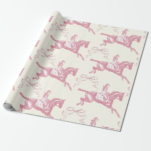 Niedlich Girly Pink Rose Gold Reittiere Geschenkpapier