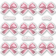 Niedlich Girly Pink Satin Ästhetische Bow-Namen