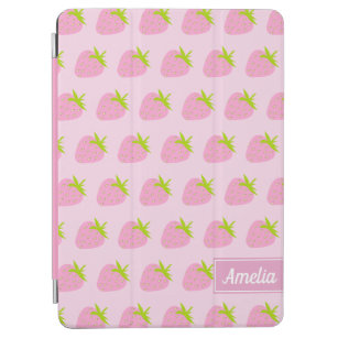 Niedlich Girly Pink Strawberry Muster Personalisie iPad Air Hülle