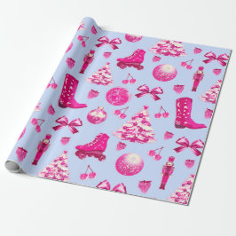 Niedlich Girly Preppy Pink Weihnachten Geschenkpapier