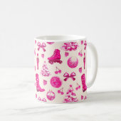 Niedlich Girly Preppy Pink Weihnachtsmuster Kaffeetasse (VorderseiteRechts)