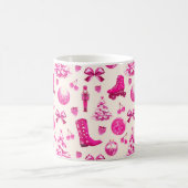 Niedlich Girly Preppy Pink Weihnachtsmuster Kaffeetasse (Mittel)