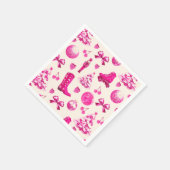 Niedlich Girly Preppy Pink Weihnachtsmuster Serviette (Ecke)