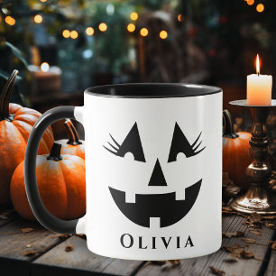 Niedlich Girly Pumpkin Face Custom Halloween Tasse