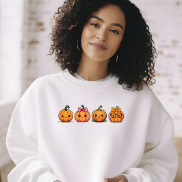 Niedlich Girly Pumpkins Fall Halloween Cosy Sweats Sweatshirt