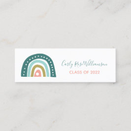 Niedlich Girly Rainbow Abschluss Name Telefonnummerkarte