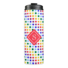 Niedlich Girly Rainbow Polka Dots Personalisiert Thermosbecher