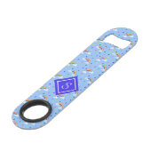 Niedlich Girly Rainbow Sky Personalisiert Speed Flaschenöffner (Rückseite Schrägansicht)