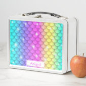 Niedlich Girly Rainbow Sparkle Mermaid Scales Must Metall Brotdose (Beispiel)
