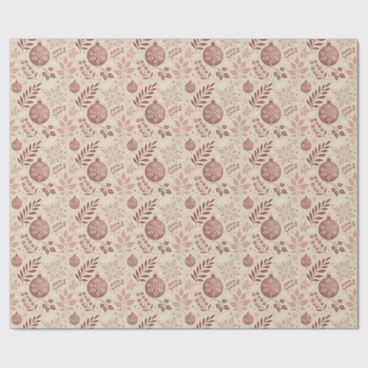 Niedlich Girly Retro Rosa Weihnachten Geschenkpapier (Flach)