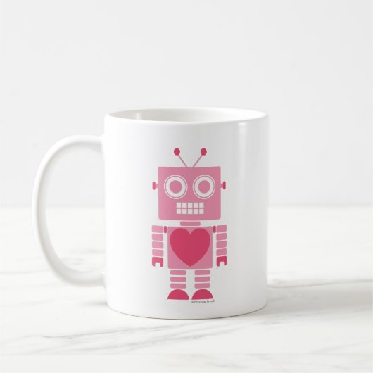 Niedlich Girly Robot Kaffeetasse (Links)
