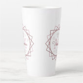 Niedlich Girly Rose Gold Monogram Geometric Milchtasse (Vorderseite)