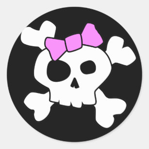 Niedlich Girly Skull Sticker